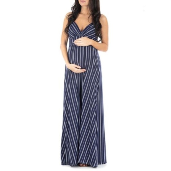 Mother Bee Maternity Dresses & Skirts - Mother Bee Maternity Surplice Maxi Dress Blue L